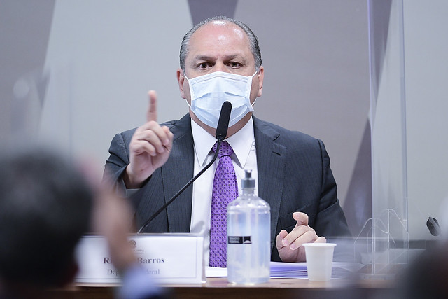 Ricardo Barros em depoimento à na CPI da Covid [fotografo] Pedro França/Agência Senado [/fotografo]
